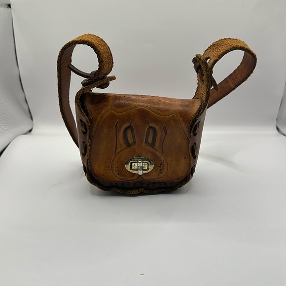Other - Leather bag small great preowned condition 4”wider 4”length brown